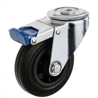 Industrierolle aus schwarzem Gummi